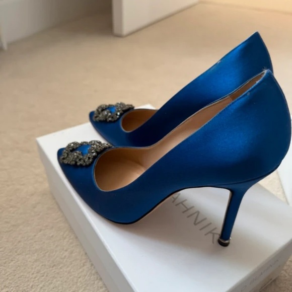 Manolo Blahnik Royal Blue Heels with Embellishments - Picture 6 of 9